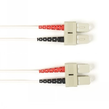 BLACK BOX COLORED FIBER OM4 50/125 MULTIMODE FIBER OPTIC PATCH CABLE - LSZH, SC-SC, WHITE, 3-M (9.8-FT.)