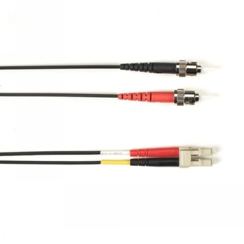 BLACK BOX COLORED FIBER OM2 50/125 MULTIMODE FIBER OPTIC PATCH CABLE - LSZH, ST-LC, BLACK, 3-M (9.8-FT.)