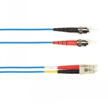 BLACK BOX COLORED FIBER OS2 9/125 SINGLEMODE FIBER OPTIC PATCH CABLE - LSZH, ST-LC, BLUE, 20-M (65.6-FT.)