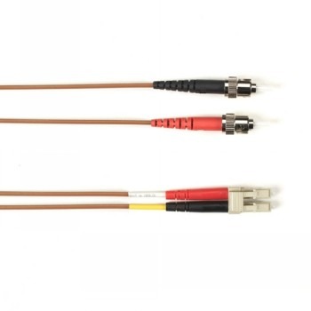 BLACK BOX COLORED FIBER OM1 62.5/125 MULTIMODE FIBER OPTIC PATCH CABLE - LSZH, ST-LC, BROWN, 20-M (65.6-FT.)