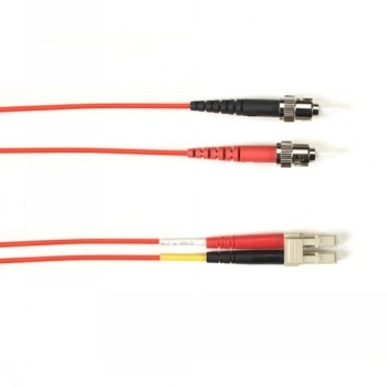 BLACK BOX COLORED FIBER OM4 50/125 MULTIMODE FIBER OPTIC PATCH CABLE - LSZH, ST-LC, RED, 10-M (32.8-FT.)