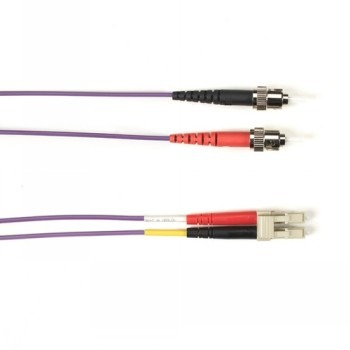 BLACK BOX COLORED FIBER OS2 9/125 SINGLEMODE FIBER OPTIC PATCH CABLE - LSZH, ST-LC, PURPLE, 25-M (82.0-FT.)