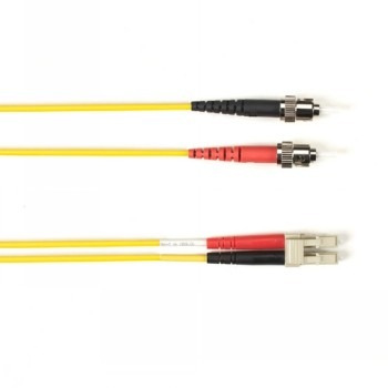 BLACK BOX COLORED FIBER OM4 50/125 MULTIMODE FIBER OPTIC PATCH CABLE - LSZH, ST-LC, YELLOW, 5-M (16.4-FT.)