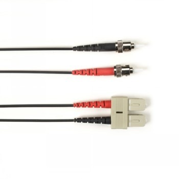 BLACK BOX COLORED FIBER OS2 9/125 SINGLEMODE FIBER OPTIC PATCH CABLE - LSZH, ST-SC, BLACK, 5-M (16.4-FT.)