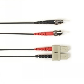 BLACK BOX COLORED FIBER OM3 50/125 MULTIMODE FIBER OPTIC PATCH CABLE - LSZH, ST-SC, BLACK, 30-M (98.4-FT.)
