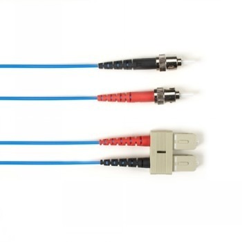 BLACK BOX COLORED FIBER OM3 50/125 MULTIMODE FIBER OPTIC PATCH CABLE - LSZH, ST-SC, BLUE, 2-M (6.5-FT.)