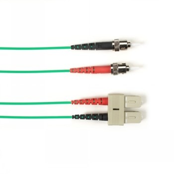 BLACK BOX COLORED FIBER OM1 62.5/125 MULTIMODE FIBER OPTIC PATCH CABLE - LSZH, ST-SC, GREEN, 25-M (82.0-FT.)