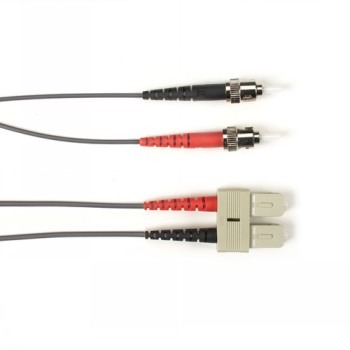 BLACK BOX COLORED FIBER OS2 9/125 SINGLEMODE FIBER OPTIC PATCH CABLE - LSZH, ST-SC, GRAY, 30-M (98.4-FT.)