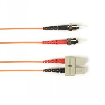 BLACK BOX COLORED FIBER OM1 62.5/125 MULTIMODE FIBER OPTIC PATCH CABLE - LSZH, ST-SC, ORANGE, 30-M (98.4-FT.)