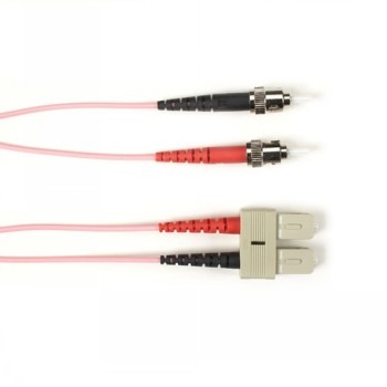BLACK BOX COLORED FIBER OM1 62.5/125 MULTIMODE FIBER OPTIC PATCH CABLE - LSZH, ST-SC, PINK, 15-M (49.2-FT.)