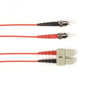 BLACK BOX COLORED FIBER OM2 50/125 MULTIMODE FIBER OPTIC PATCH CABLE - LSZH, ST-SC, RED, 20-M (65.6-FT.)