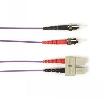 BLACK BOX COLORED FIBER OM2 50/125 MULTIMODE FIBER OPTIC PATCH CABLE - LSZH, ST-SC, PURPLE, 3-M (9.8-FT.)