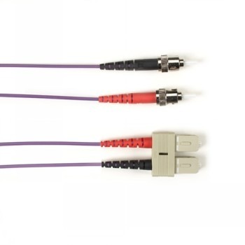 BLACK BOX COLORED FIBER OM3 50/125 MULTIMODE FIBER OPTIC PATCH CABLE - LSZH, ST-SC, PURPLE, 5-M (16.4-FT.)