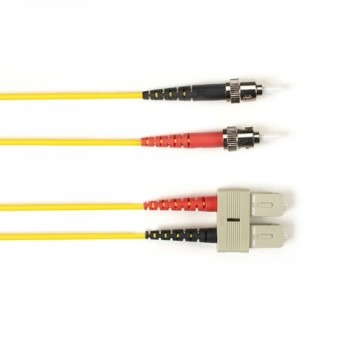 BLACK BOX COLORED FIBER OM3 50/125 MULTIMODE FIBER OPTIC PATCH CABLE - LSZH, ST-SC, YELLOW, 25-M (82.0-FT.)