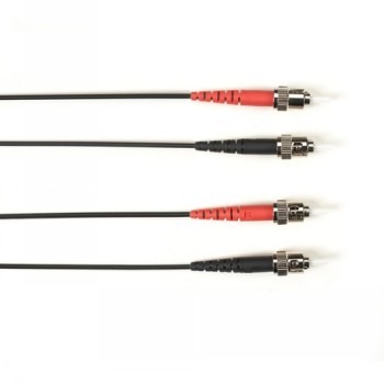 BLACK BOX COLORED FIBER OM4 50/125 MULTIMODE FIBER OPTIC PATCH CABLE - LSZH, ST-ST, BLACK, 5-M (16.4-FT.)