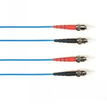 BLACK BOX COLORED FIBER OM4 50/125 MULTIMODE FIBER OPTIC PATCH CABLE - LSZH, ST-ST, BLUE, 3-M (9.8-FT.)