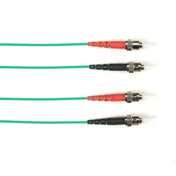 BLACK BOX COLORED FIBER OM1 62.5/125 MULTIMODE FIBER OPTIC PATCH CABLE - LSZH, ST-ST, GREEN, 1-M (3.2-FT.)