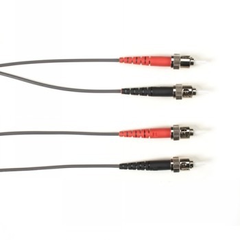 BLACK BOX COLORED FIBER OM1 62.5/125 MULTIMODE FIBER OPTIC PATCH CABLE - LSZH, ST-ST, GRAY, 2-M (6.5-FT.)