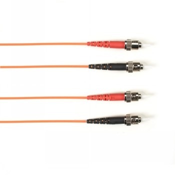 BLACK BOX COLORED FIBER OM4 50/125 MULTIMODE FIBER OPTIC PATCH CABLE - LSZH, ST-ST, ORANGE, 10-M (32.8-FT.)
