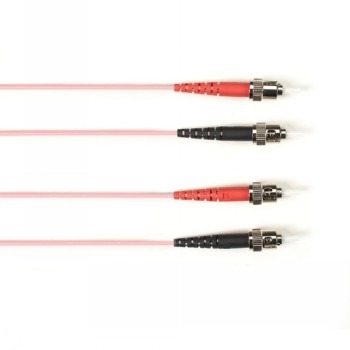 BLACK BOX COLORED FIBER OS2 9/125 SINGLEMODE FIBER OPTIC PATCH CABLE - LSZH, ST-ST, PINK, 25-M (82.0-FT.)