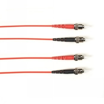 BLACK BOX COLORED FIBER OS2 9/125 SINGLEMODE FIBER OPTIC PATCH CABLE - LSZH, ST-ST, RED, 20-M (65.6-FT.)
