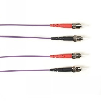 BLACK BOX COLORED FIBER OS2 9/125 SINGLEMODE FIBER OPTIC PATCH CABLE - LSZH, ST-ST, PURPLE, 5-M (16.4-FT.)