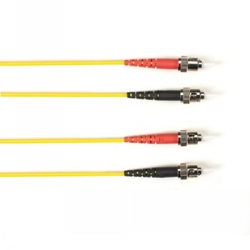 BLACK BOX COLORED FIBER OS2 9/125 SINGLEMODE FIBER OPTIC PATCH CABLE - LSZH, ST-ST, YELLOW, 25-M (82.0-FT.)