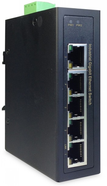 DIGITUS INDUSTRIAL GIGABIT ETHERNET SWITCH 5-PORT, DIN RAIL, EXTENDED TEMP. RANGE