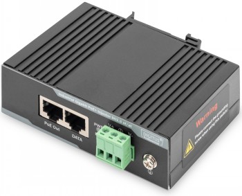 DIGITUS INDUSTRIAL GIGABIT POE+ INJECTOR 802.3AT 60W POWER OUTPUT, DIN RAIL AND WALL MOUNT DESIGN,