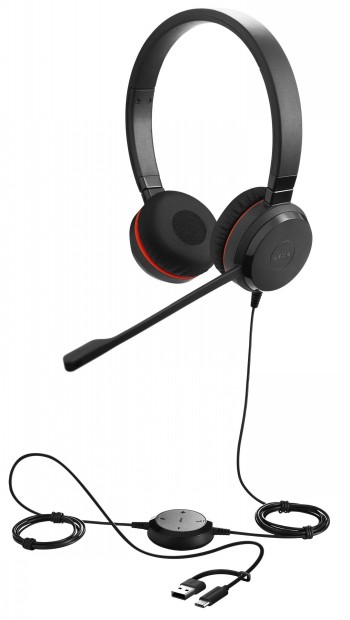 JABRA EVOLVE 30 II, STEREO UC, USB C/A ADAPTER
